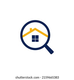 Logo Real Estate 
magnifying glass vector