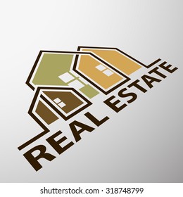 Logo of the real estate. Stock vector illustration.
