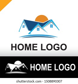 Logo Real estate templates, homes and two shapes under the concept of creative real estate design, home logo design, and logo building. Clean, modern and elegant style design. Flat design style