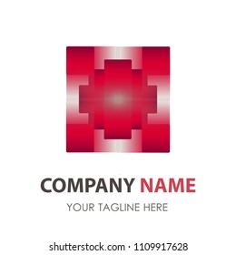 Logo red abstract vector design banner icon business modern symbol