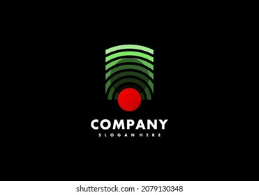 Logo Red Ball On The Water Wave Vector Illustration Template With Elegant Design Good For Any Industry
