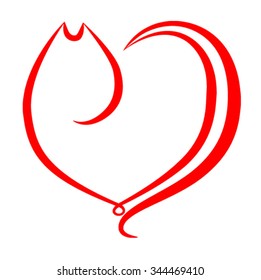 the logo: the red cat heart