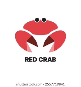 Logo red crab. Image of simple elements.