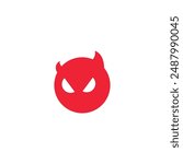 Logo red devil head with blank background