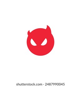 Logo red devil head with blank background