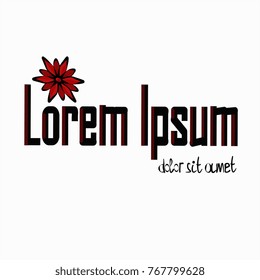 logo with red flower