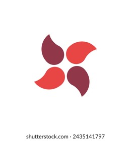 Logo red flower with blank background