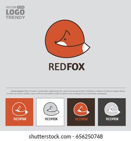 Logo with red fox.
 Several color variations for logo usability.