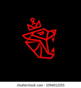 The logo of the red lines of the animal in the crown
