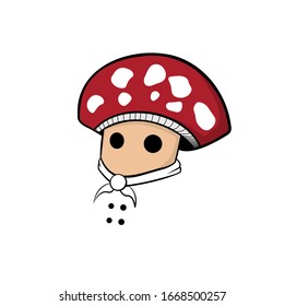 logo of the red mushroom chef character