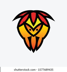 Logo with red and orange color that familiar with insect 