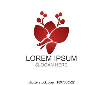 The logo is a red orchid that blooms beautifully