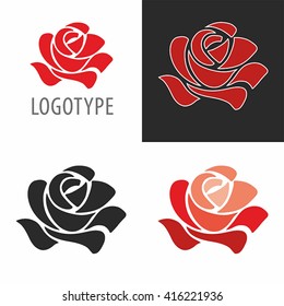 Logo Red Rose. Simple Vector.