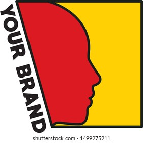 Logo Red Yellow Face Vector Design