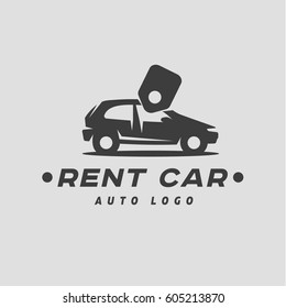 Logo rental car quality sign design vector modern flat style illustration art