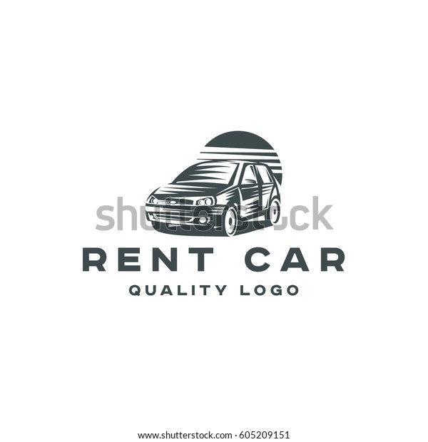 Logo rental car quality sign design\
vector modern flat style illustration\
art