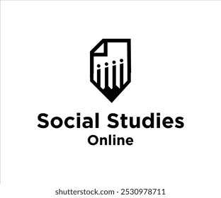 Ein Logo, das Online-Sozialstudien Bildung mit einem Bleistift und Menschen-Symbol darstellt.