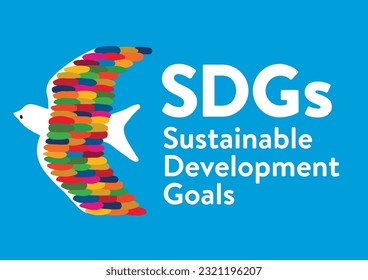 Logo representing the SDGs with hand-drawn illustrations. The colors of the bird’s feathers are made with the CMYK designated colors of the 17 SDG icons.