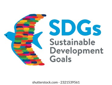 Logo representing the SDGs with hand-drawn illustrations. The colors of the bird’s feathers are made with the CMYK designated colors of the 17 SDG icons.