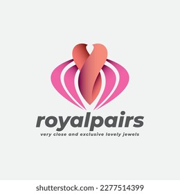 Logo represents the main concept of beautiful wedding pair, unique and interior events branding and mostly covers the couple legends.