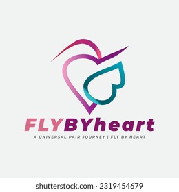 Logo represents the main concept of beautiful wedding pair, travel, unique and interior events branding and mostly covers the couple legends for honeymoon fly.