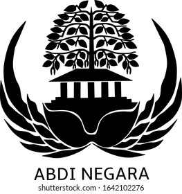 The logo of the Republic of Indonesia civil service corps in black and white. 