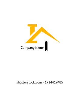 Logo for a residential company or villa with a simple and elegant design in orange and black