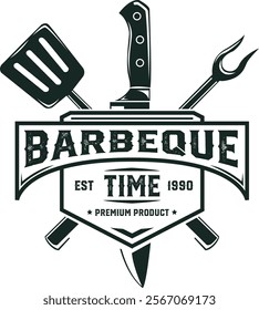 The logo for a restaurant with a barbecue menu looks elegant