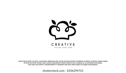 logo of a restaurant with chef hat vector inspiration.