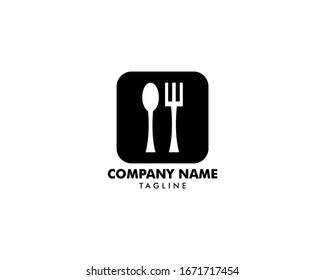 Logo restaurant with cutlery, A spoon and fork vector illustration