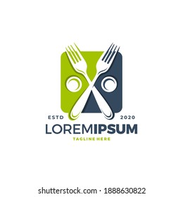 Logo restaurant with cutlery, A spoon and fork vector illustration
