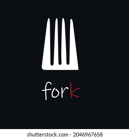 logo for restaurant, fork. on black background. vector