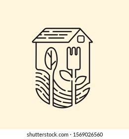 logo for restaurant with the garden concept