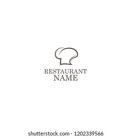 LOGO, RESTAURANT ICONS. WITH COOK CHEF HATS, LINE ART, SIMPLE
