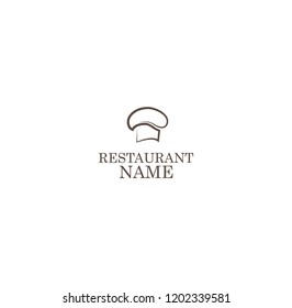 LOGO, RESTAURANT ICONS. WITH COOK CHEF HATS, LINE ART, SIMPLE