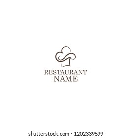 LOGO, RESTAURANT ICONS. WITH COOK CHEF HATS, LINE ART, SIMPLE