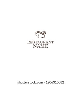 LOGO, RESTAURANT ICONS. WITH COOK CHEF HATS, LINE ART, SIMPLE