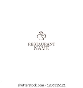 LOGO, RESTAURANT ICONS. WITH COOK CHEF HATS, LINE ART, SIMPLE