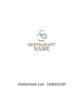 LOGO, RESTAURANT ICONS. WITH COOK CHEF HATS, LINE ART, SIMPLE