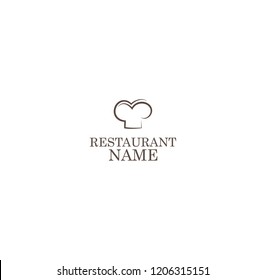 LOGO, RESTAURANT ICONS. WITH COOK CHEF HATS, LINE ART, SIMPLE