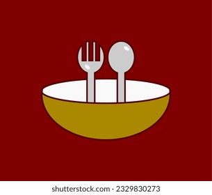 logo for restaurant image fork spoon and bowl