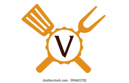 Logo Restaurant Letter V