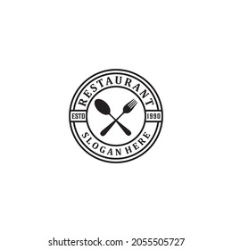 logo for restaurant in vintage style on white background
