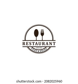 logo for restaurant in vintage style on white background