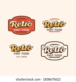 Logo retro fast food concept vector