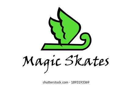 Logo retro skates with wings