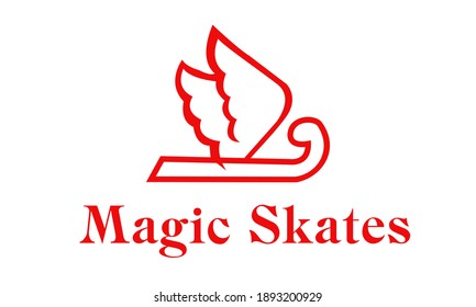 Logo retro skates with wings