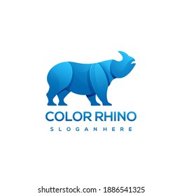 Logo Rhino gradient colorful style