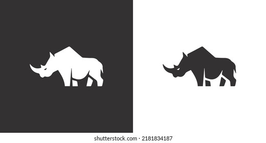 Logo Rhino minimalism African animal wildlife