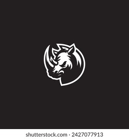 Logo Rhino Simple Vector On white background